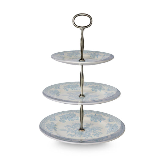 Blue Asiatic Pheasants 3 Tier Cake Stand