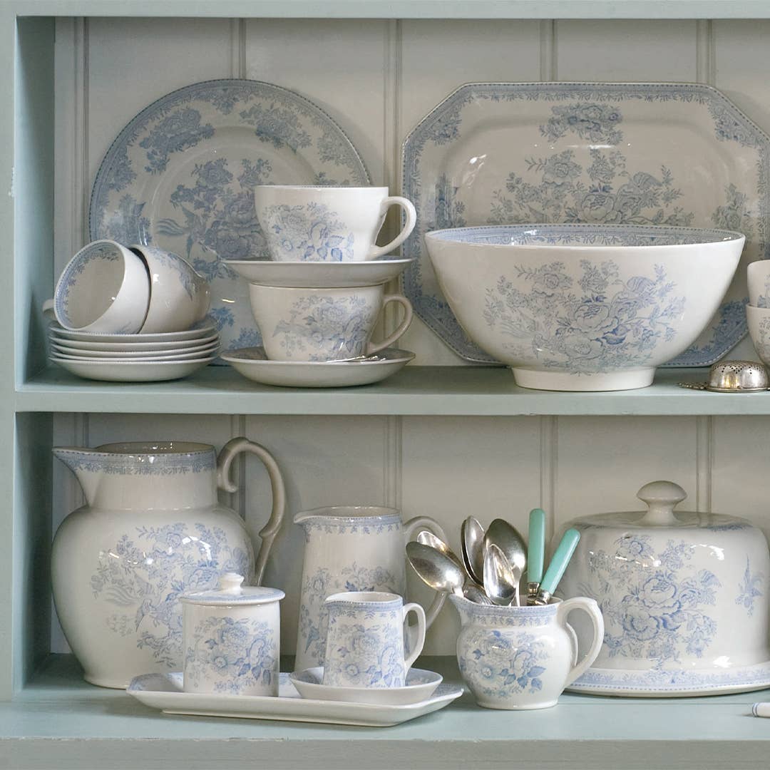 Blue Asiatic Pheasants Butter Pat Dish