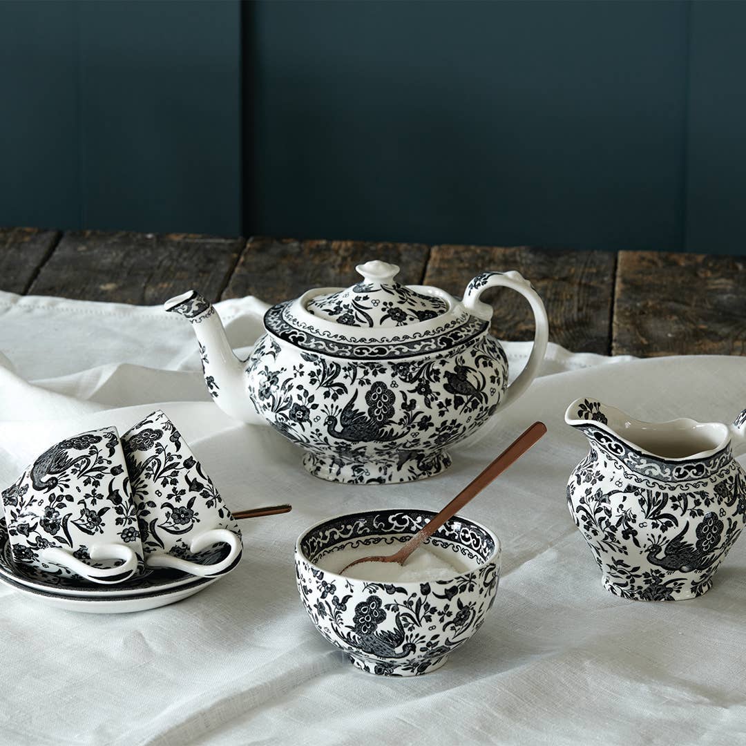 Black Regal Peacock Medium Teapot (Discontinued)