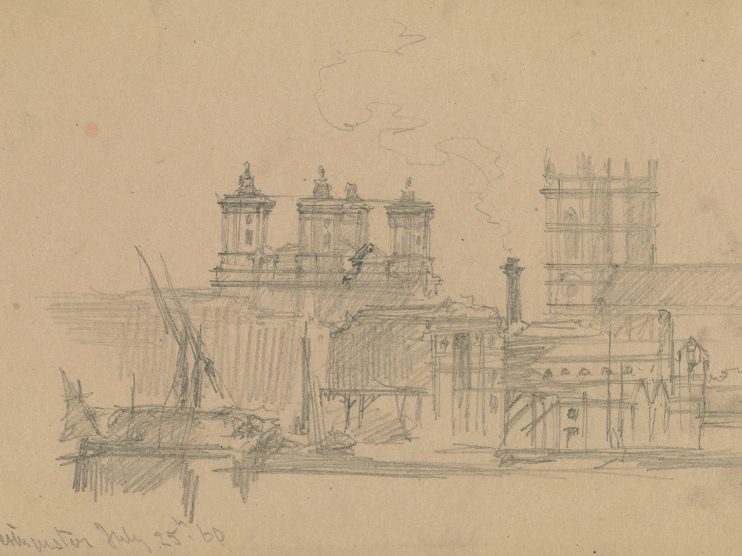 Westminster England Antique Print