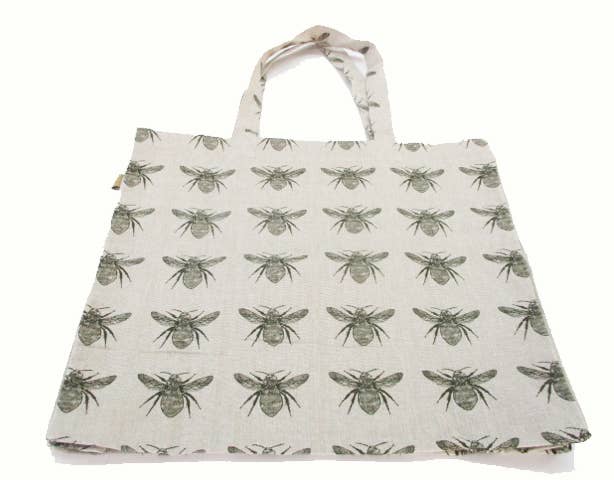 Rustic Honey Bee Market Bag - Olive Green