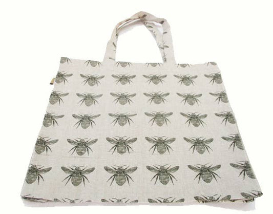 Rustic Honey Bee Market Bag - Olive Green