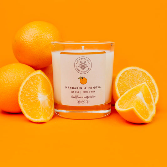 Mandarin & Mimosa  Glass Tumbler | Scented Candle | Soy Wax