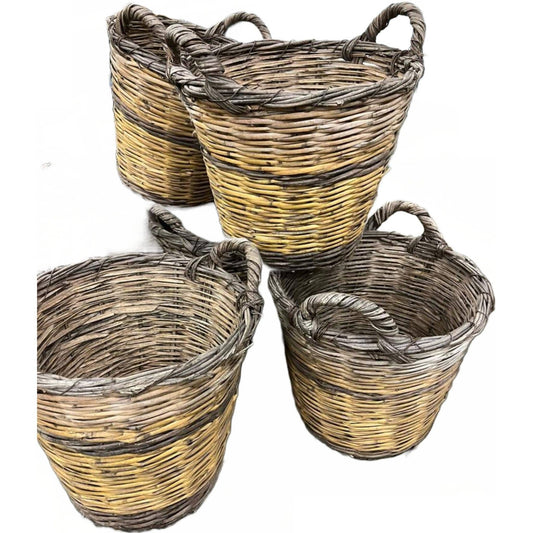 Vintage French Round Grape Basket