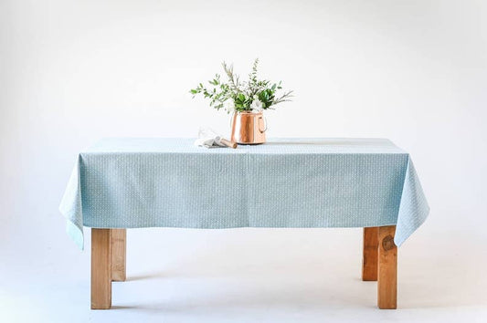 Blue Dotted Tablecloth